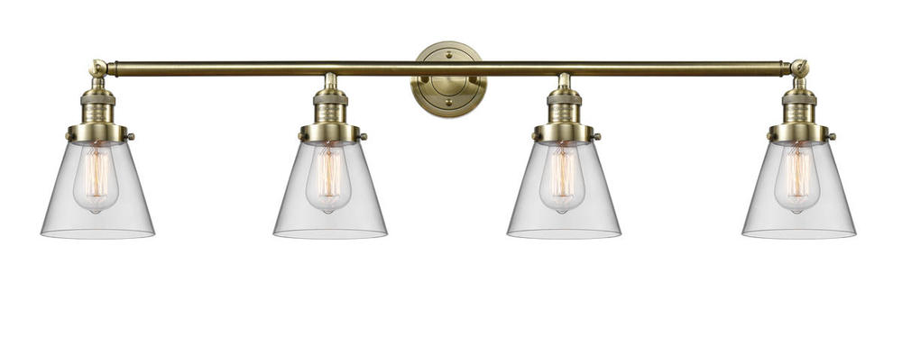 Cone - 4 Light - 42 inch - Antique Brass - Adjustable Bath Vanity Light