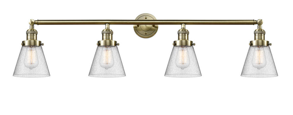 Cone - 4 Light - 42 inch - Antique Brass - Adjustable Bath Vanity Light