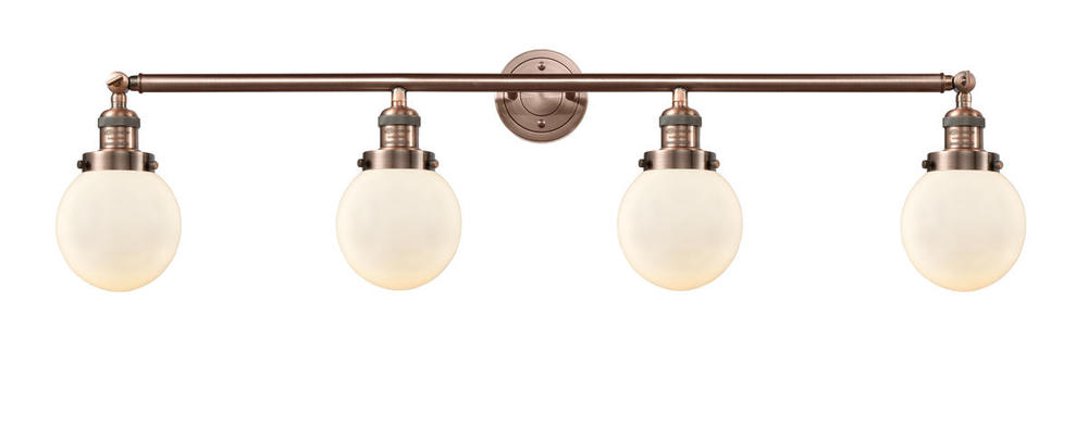 Beacon - 4 Light - 42 inch - Antique Copper - Adjustable Bath Vanity Light