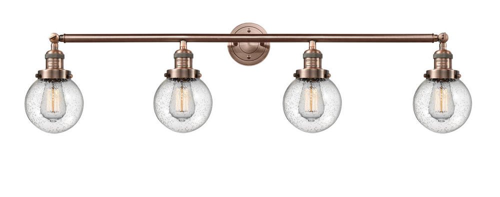 Beacon - 4 Light - 42 inch - Antique Copper - Adjustable Bath Vanity Light