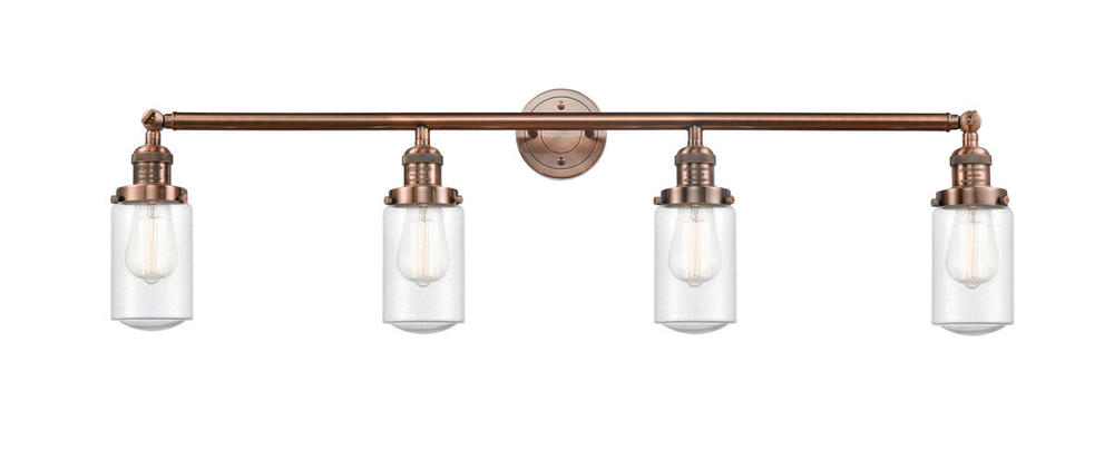 Dover - 4 Light - 43 inch - Antique Copper - Adjustable Bath Vanity Light