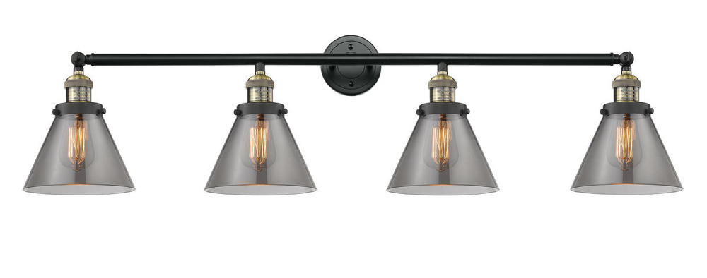 Cone - 4 Light - 44 inch - Black Antique Brass - Adjustable Bath Vanity Light