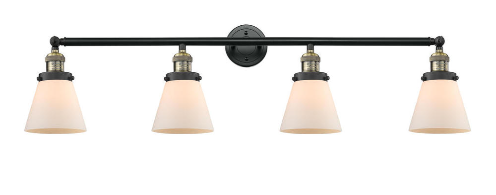 Cone - 4 Light - 42 inch - Black Antique Brass - Adjustable Bath Vanity Light