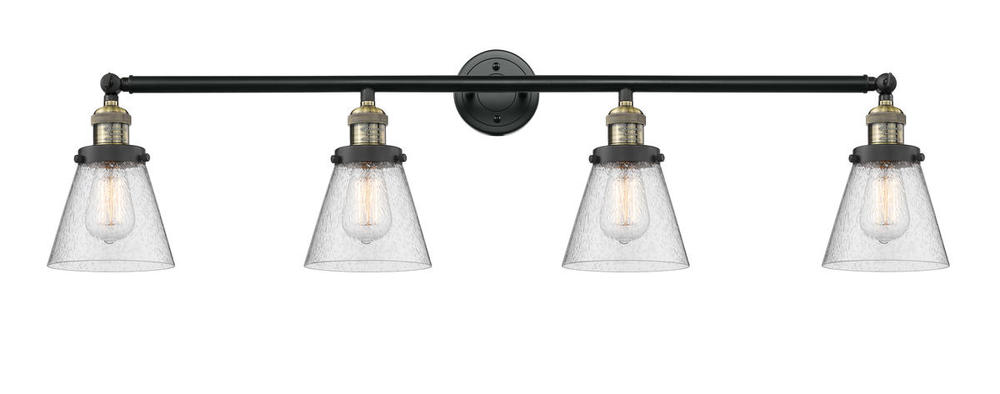 Cone - 4 Light - 42 inch - Black Antique Brass - Adjustable Bath Vanity Light
