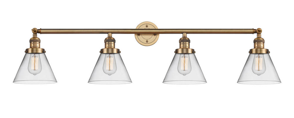 Cone - 4 Light - 44 inch - Brushed Brass - Adjustable Bath Vanity Light
