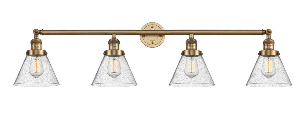 Cone - 4 Light - 44 inch - Brushed Brass - Adjustable Bath Vanity Light