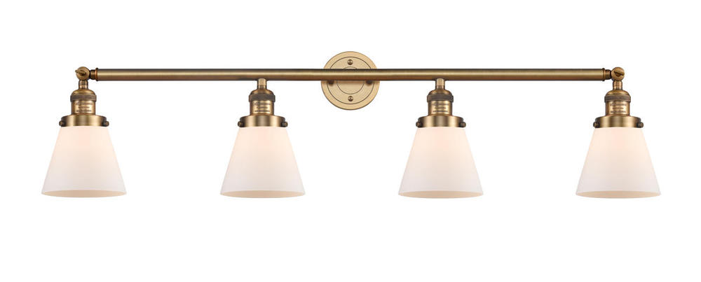 Cone - 4 Light - 42 inch - Brushed Brass - Adjustable Bath Vanity Light
