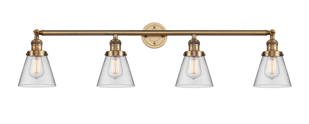 Cone - 4 Light - 42 inch - Brushed Brass - Adjustable Bath Vanity Light