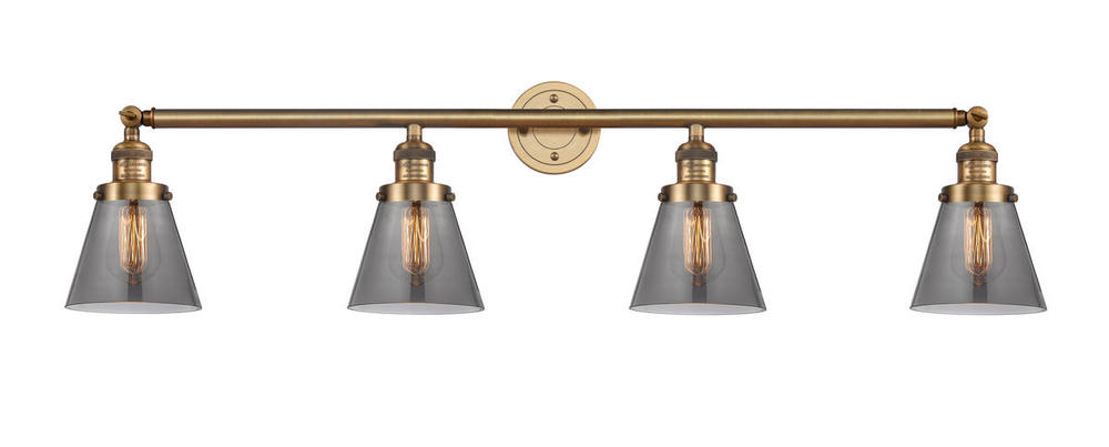 Cone - 4 Light - 42 inch - Brushed Brass - Adjustable Bath Vanity Light
