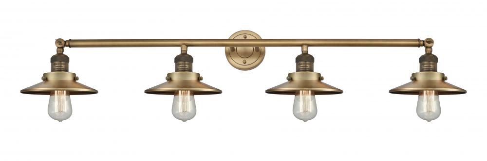 Railroad - 4 Light - 44 inch - Brushed Brass - Adjustable Bath Vanity Light