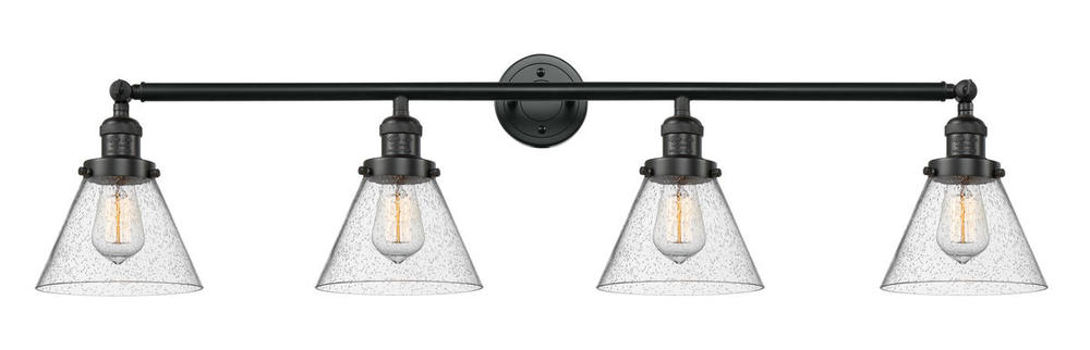 Cone - 4 Light - 44 inch - Matte Black - Adjustable Bath Vanity Light