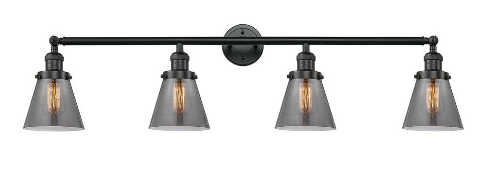 Cone - 4 Light - 42 inch - Matte Black - Adjustable Bath Vanity Light