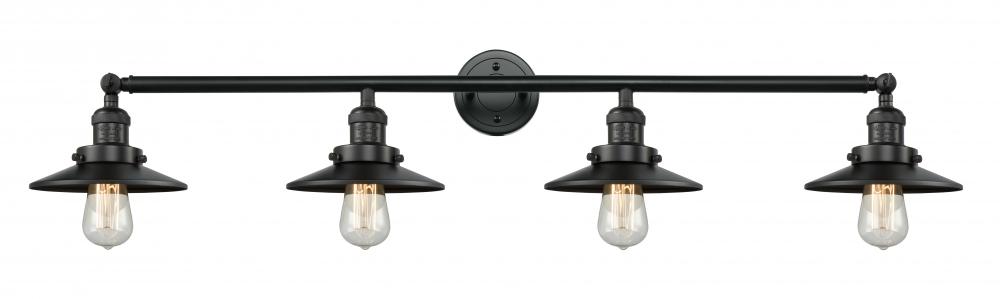 Railroad - 4 Light - 44 inch - Matte Black - Adjustable Bath Vanity Light