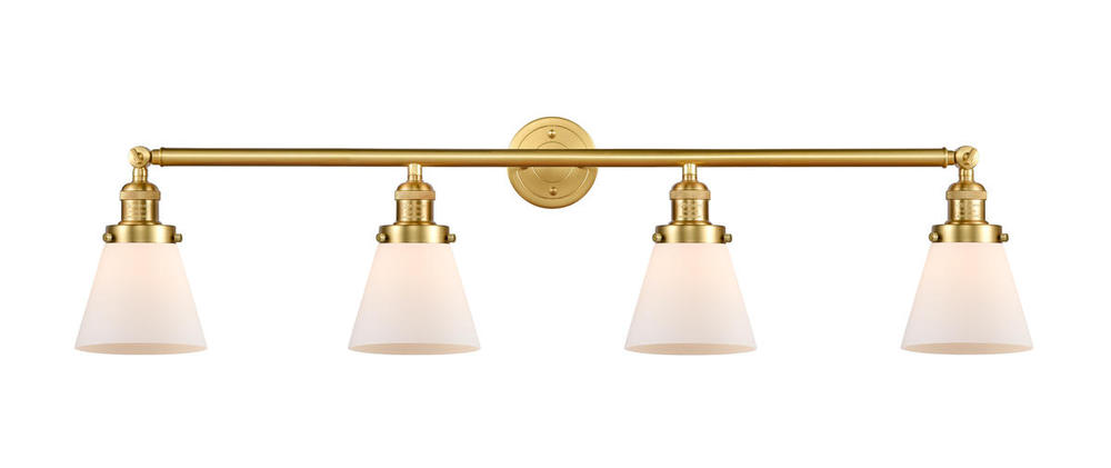 Cone - 4 Light - 42 inch - Satin Gold - Adjustable Bath Vanity Light