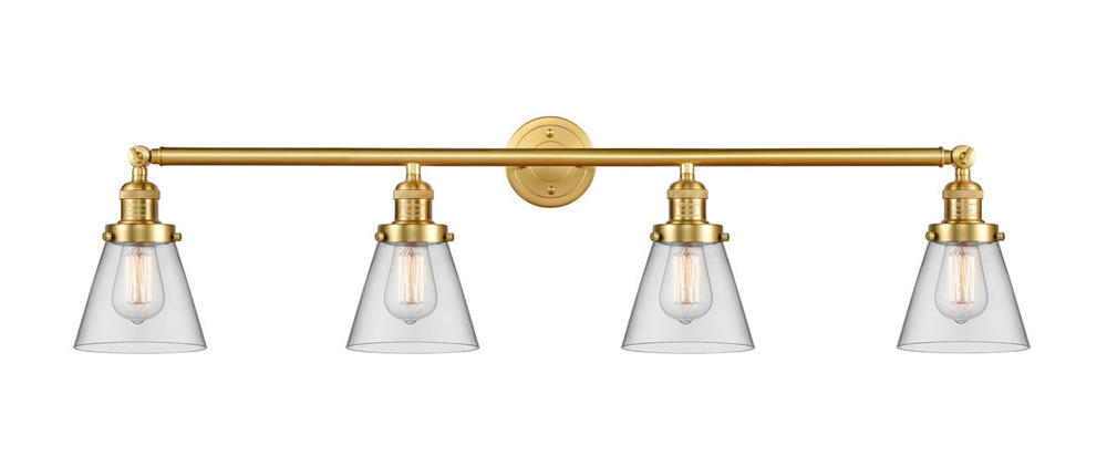 Cone - 4 Light - 42 inch - Satin Gold - Adjustable Bath Vanity Light