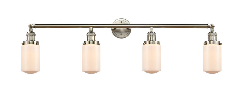 Dover - 4 Light - 43 inch - Brushed Satin Nickel - Adjustable Bath Vanity Light