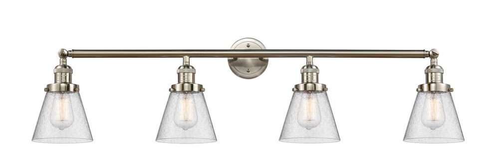 Cone - 4 Light - 42 inch - Brushed Satin Nickel - Adjustable Bath Vanity Light