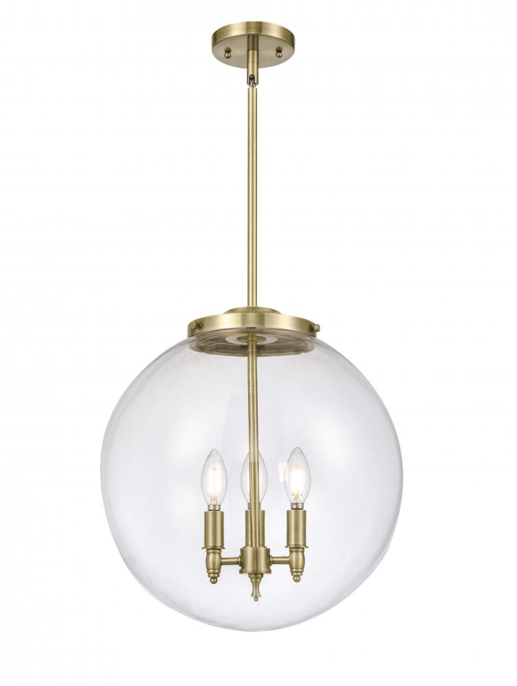Beacon - 3 Light - 16 inch - Antique Brass - Stem hung - Pendant