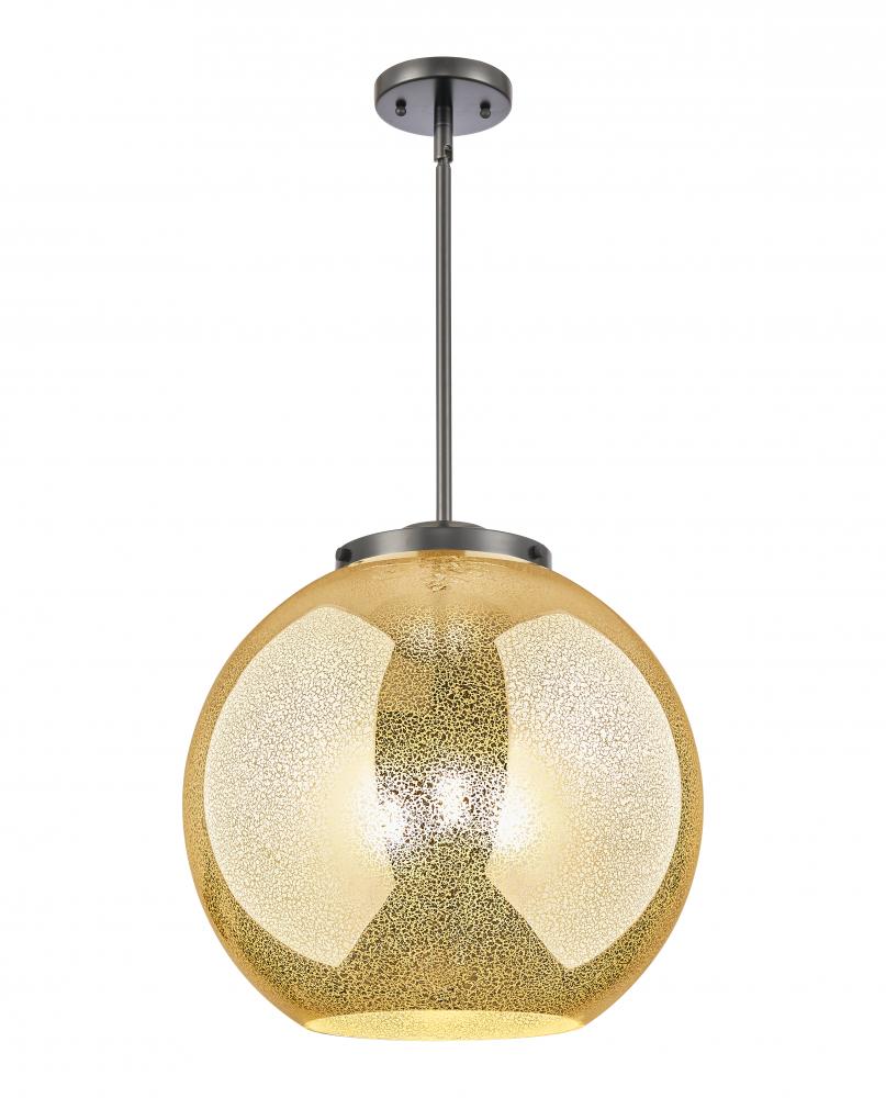 Athens - 3 Light - 16 inch - Matte Black - Stem hung - Pendant