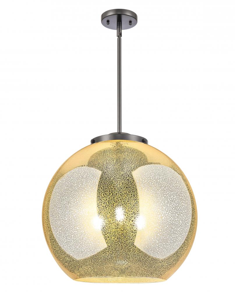 Athens - 3 Light - 18 inch - Matte Black - Stem hung - Pendant