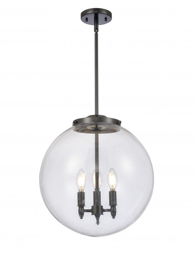 Beacon - 3 Light - 16 inch - Matte Black - Stem hung - Pendant