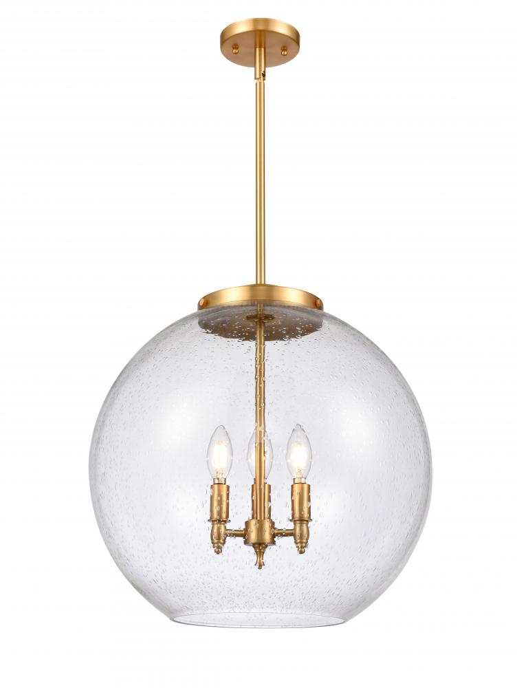 Athens - 3 Light - 18 inch - Satin Gold - Stem hung - Pendant