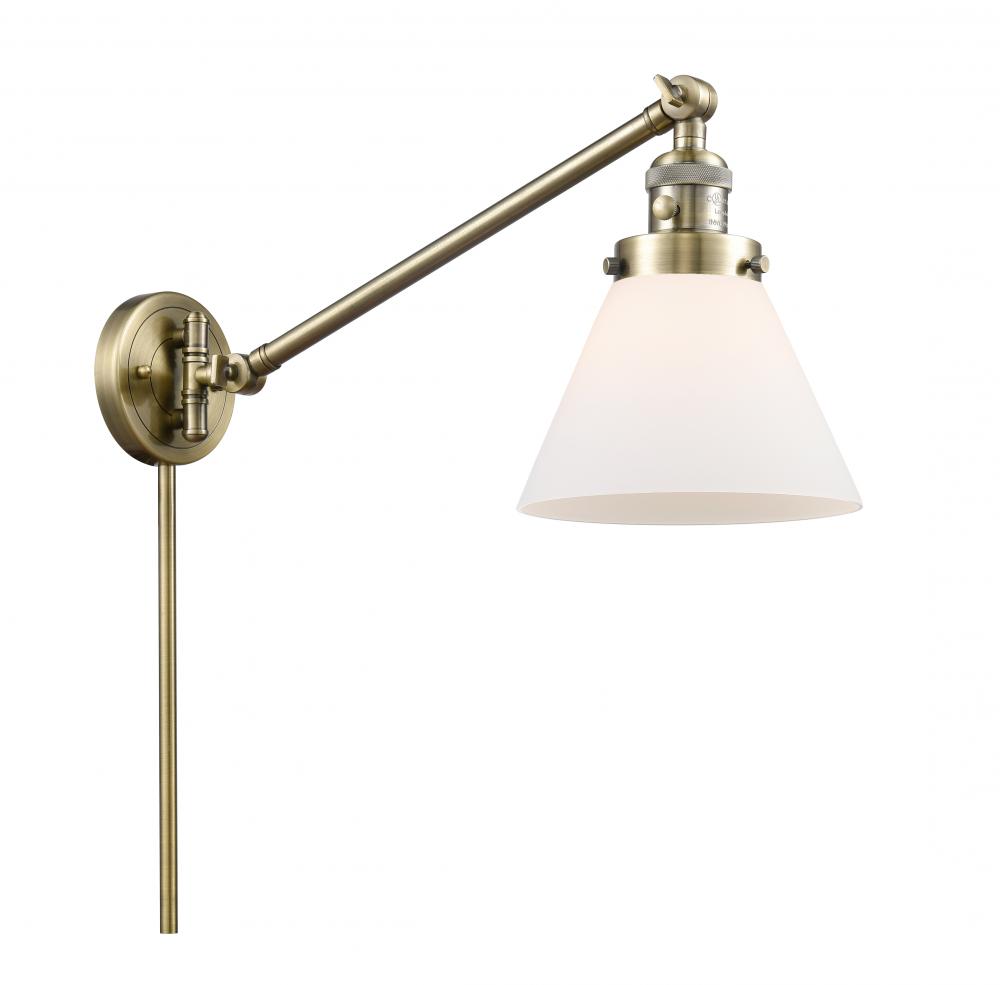 Cone - 1 Light - 8 inch - Antique Brass -Adjustable Swing Arm