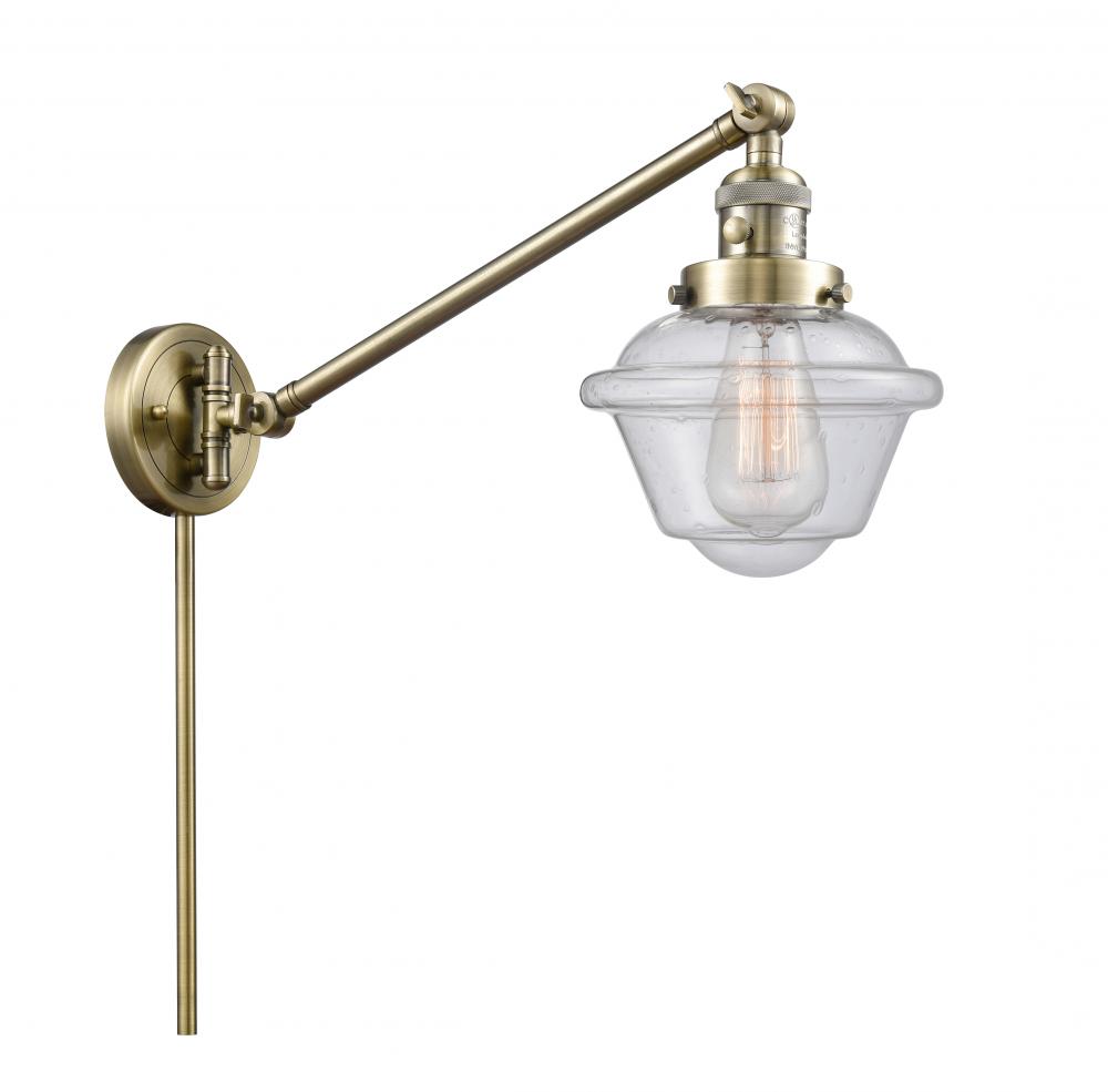 Oxford - 1 Light - 8 inch - Antique Brass -Adjustable Swing Arm