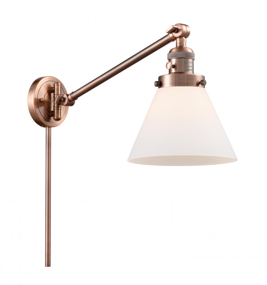 Cone - 1 Light - 8 inch - Antique Copper -Adjustable Swing Arm