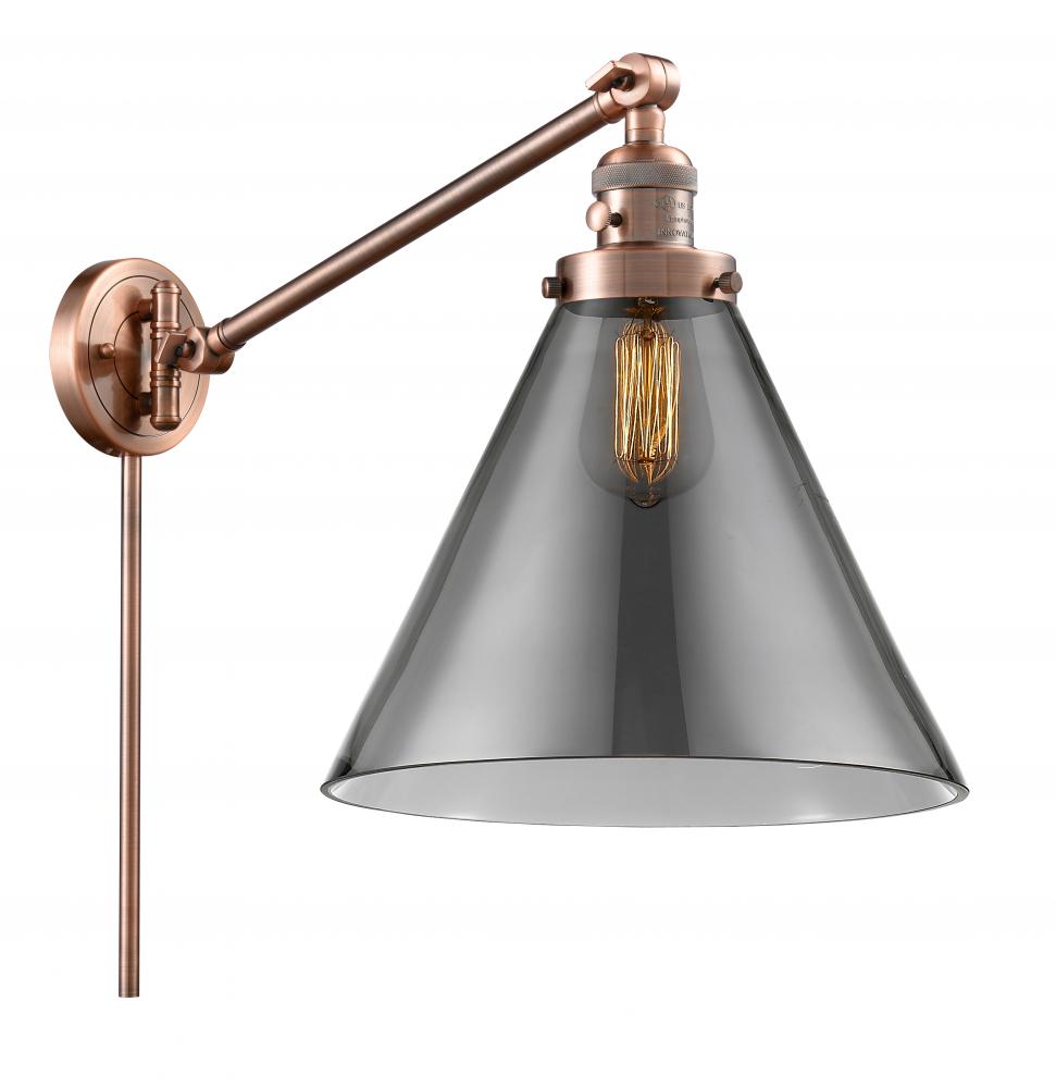 Cone - 1 Light - 12 inch - Antique Copper -Adjustable Swing Arm