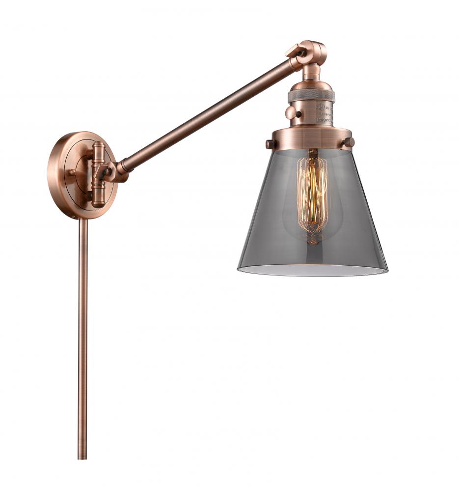 Cone - 1 Light - 8 inch - Antique Copper -Adjustable Swing Arm