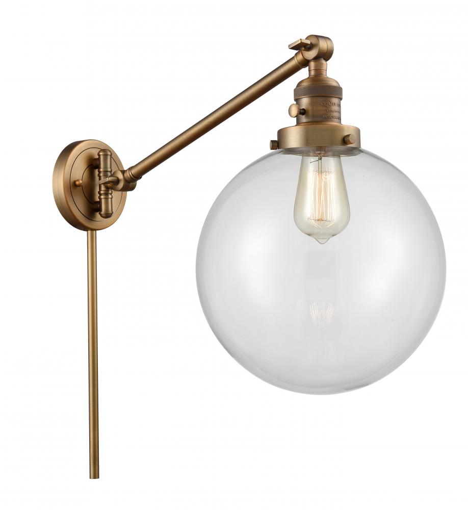 Beacon - 1 Light - 10 inch - Brushed Brass -Adjustable Swing Arm