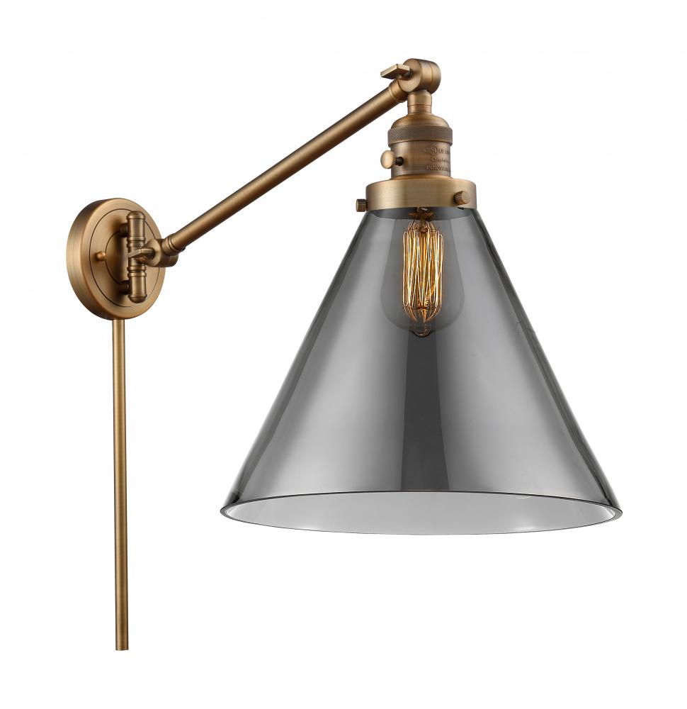 Cone - 1 Light - 12 inch - Brushed Brass -Adjustable Swing Arm