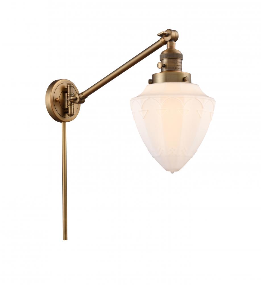 Bullet - 1 Light - 7 inch - Brushed Brass -Adjustable Swing Arm