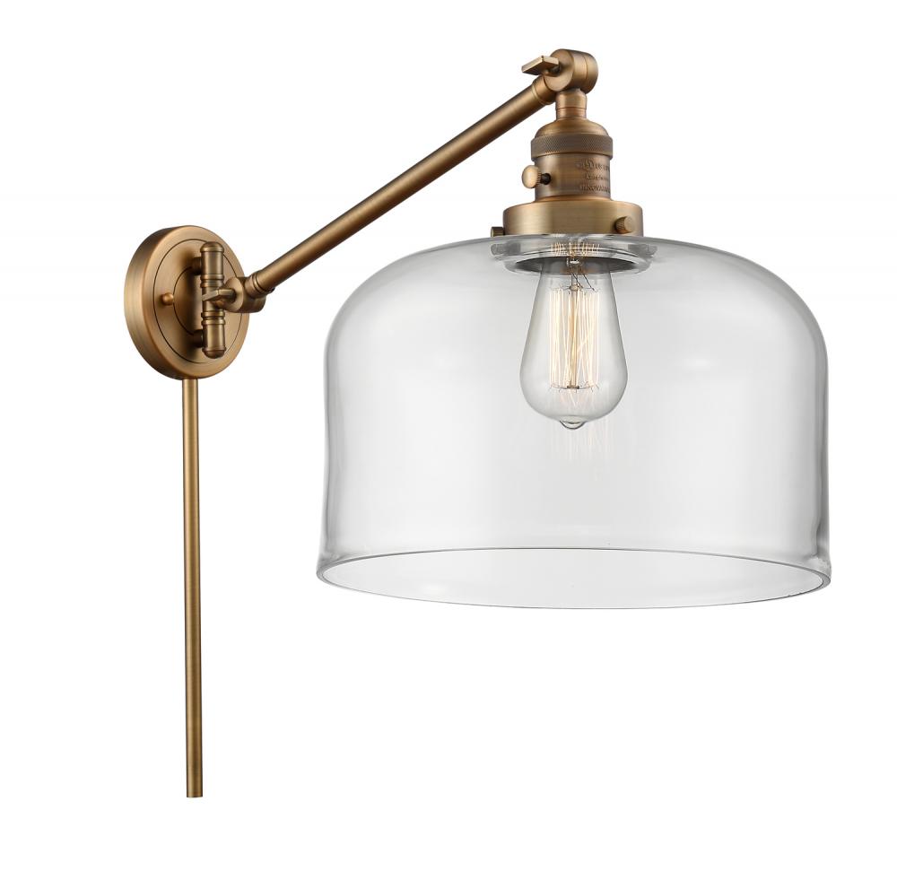 Bell - 1 Light - 12 inch - Brushed Brass -Adjustable Swing Arm