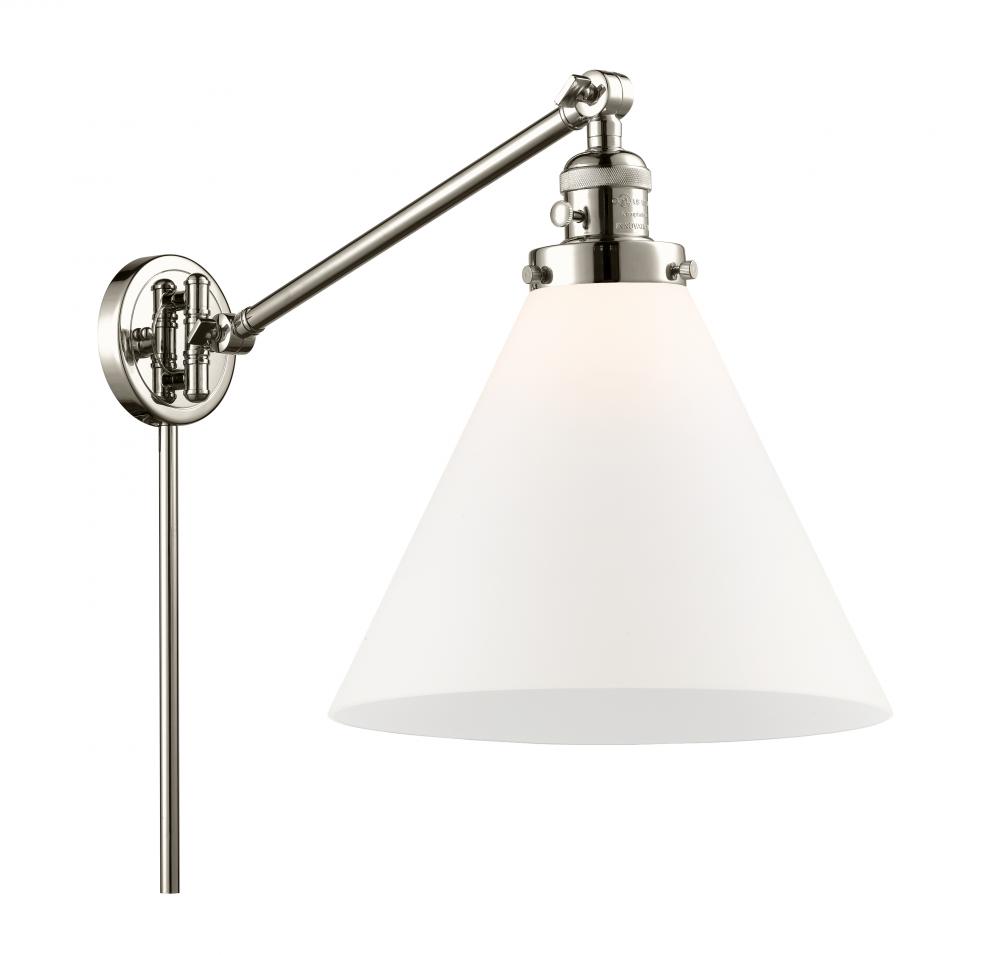 Cone - 1 Light - 12 inch - Polished Nickel -Adjustable Swing Arm