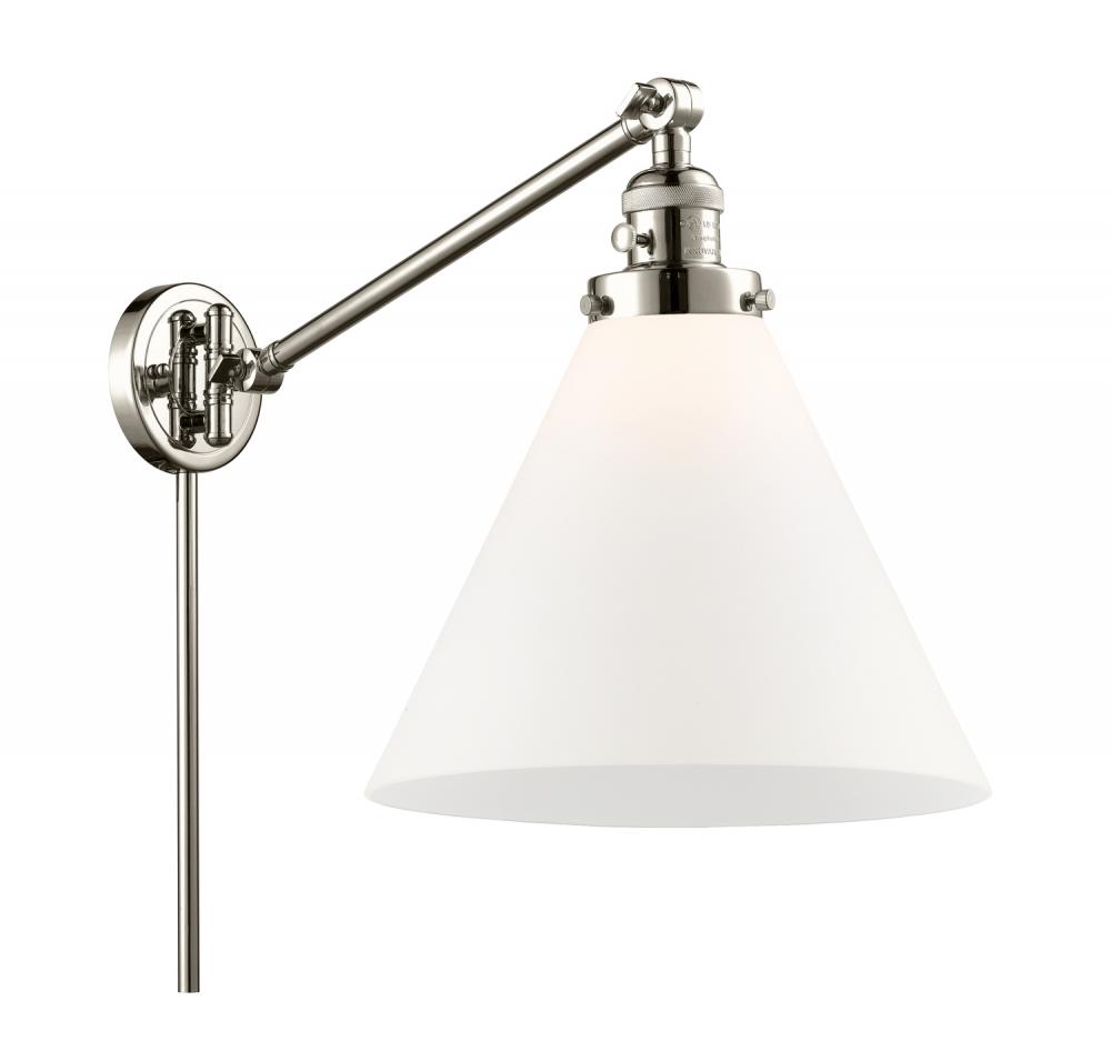Cone - 1 Light - 12 inch - Polished Nickel -Adjustable Swing Arm