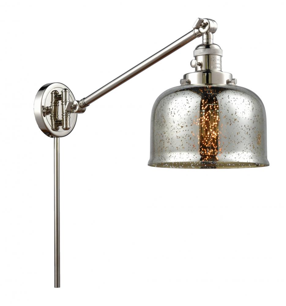 Bell - 1 Light - 8 inch - Polished Nickel -Adjustable Swing Arm