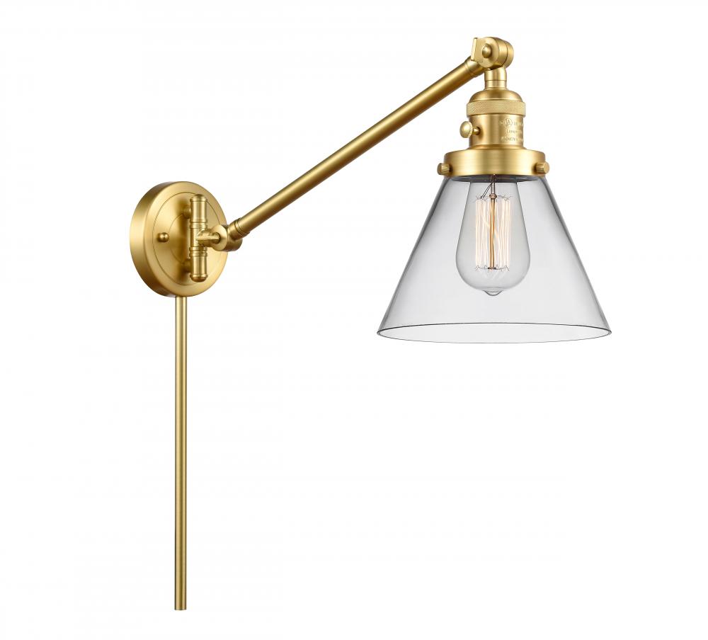 Cone - 1 Light - 8 inch - Satin Gold -Adjustable Swing Arm