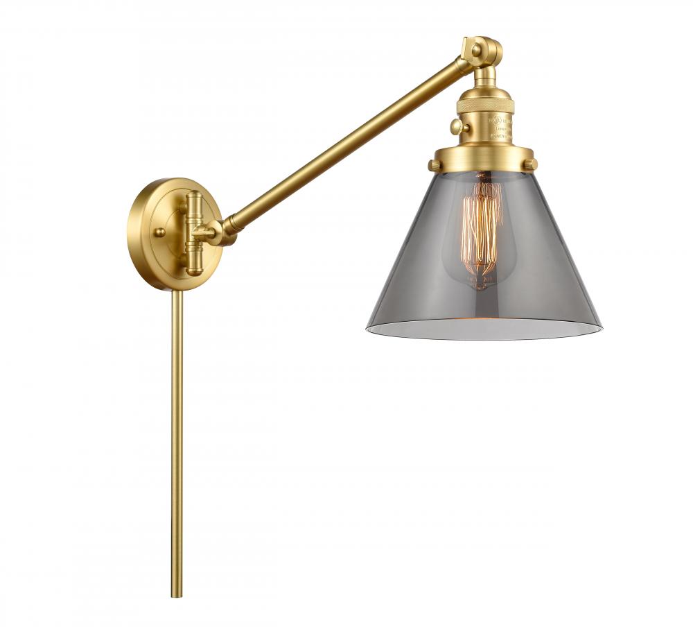 Cone - 1 Light - 8 inch - Satin Gold -Adjustable Swing Arm