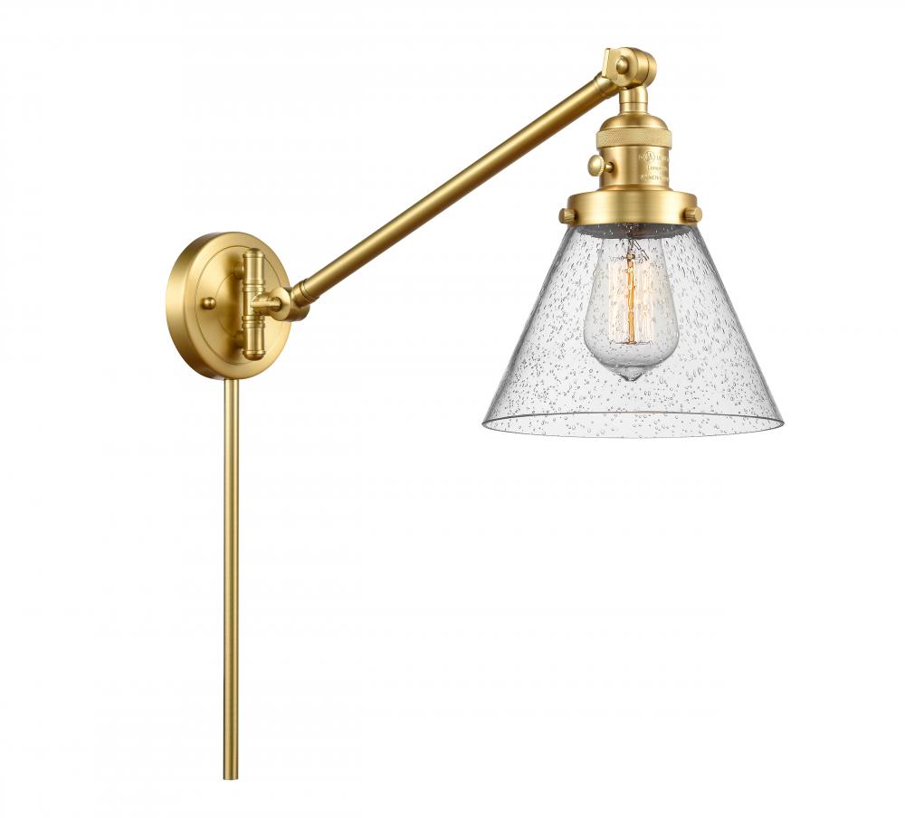 Cone - 1 Light - 8 inch - Satin Gold -Adjustable Swing Arm
