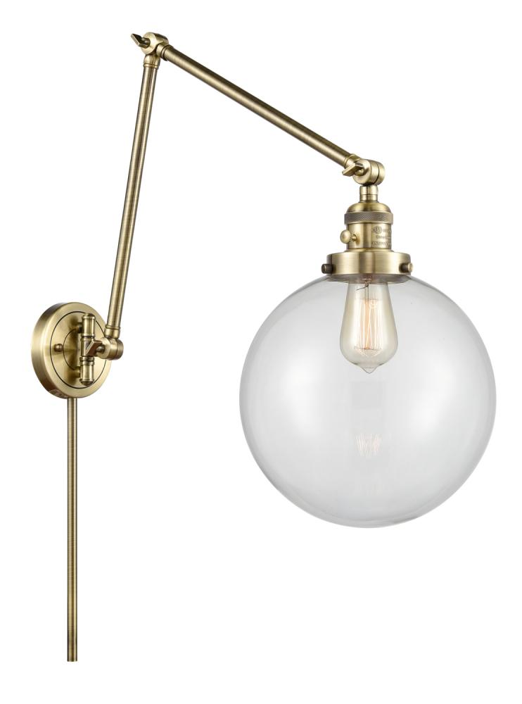 Beacon - 1 Light - 10 inch - Antique Brass -Adjustable Swing Arm