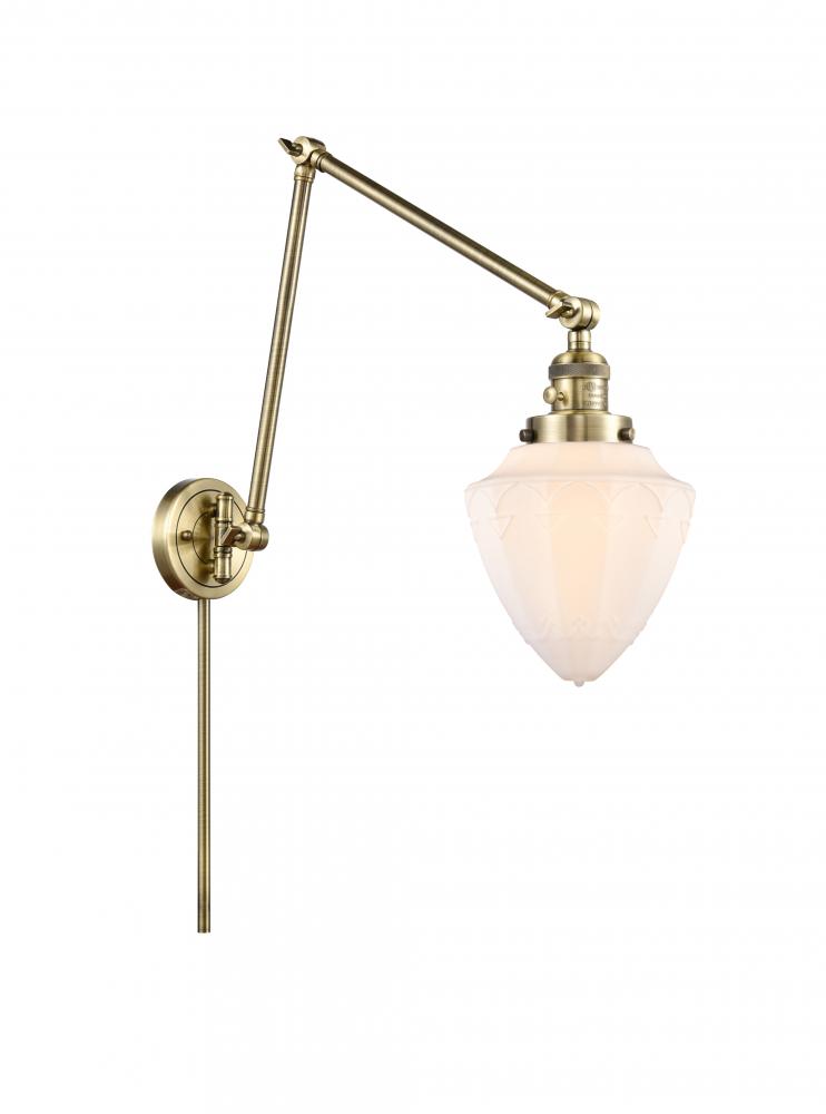 Bullet - 1 Light - 7 inch - Antique Brass -Adjustable Swing Arm