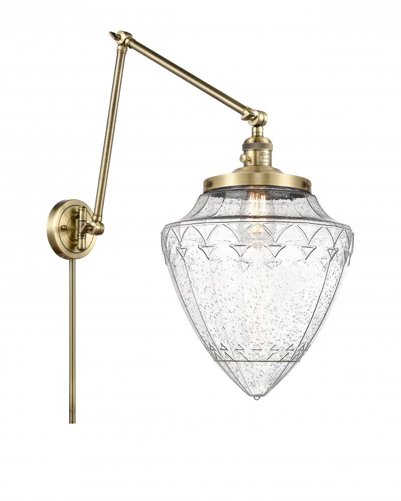 Bullet - 1 Light - 12 inch - Antique Brass -Adjustable Swing Arm