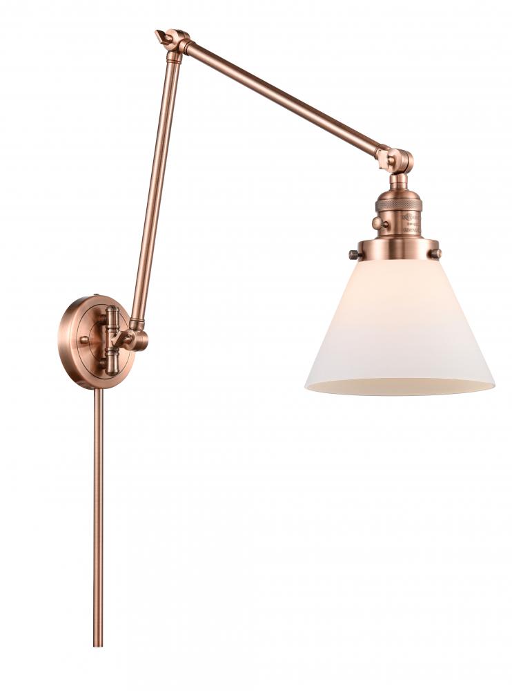 Cone - 1 Light - 8 inch - Antique Copper -Adjustable Swing Arm