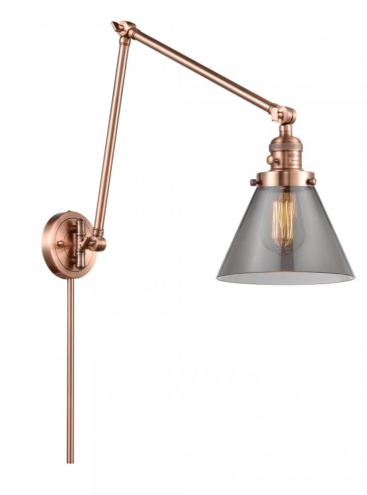 Cone - 1 Light - 8 inch - Antique Copper -Adjustable Swing Arm