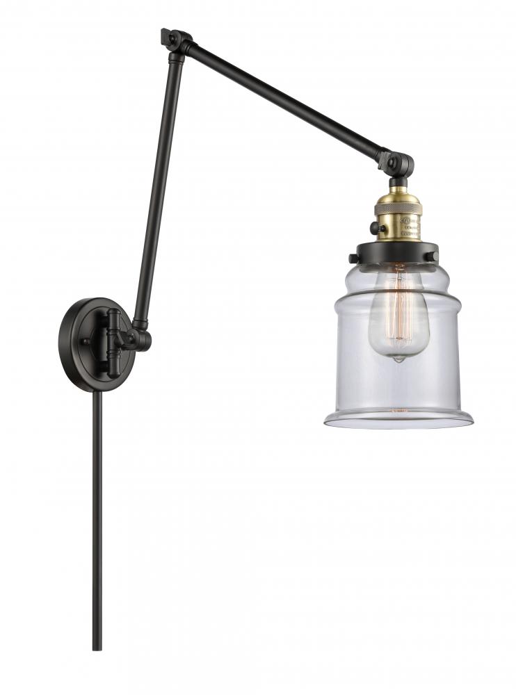 Canton - 1 Light - 6 inch - Black Antique Brass -Adjustable Swing Arm