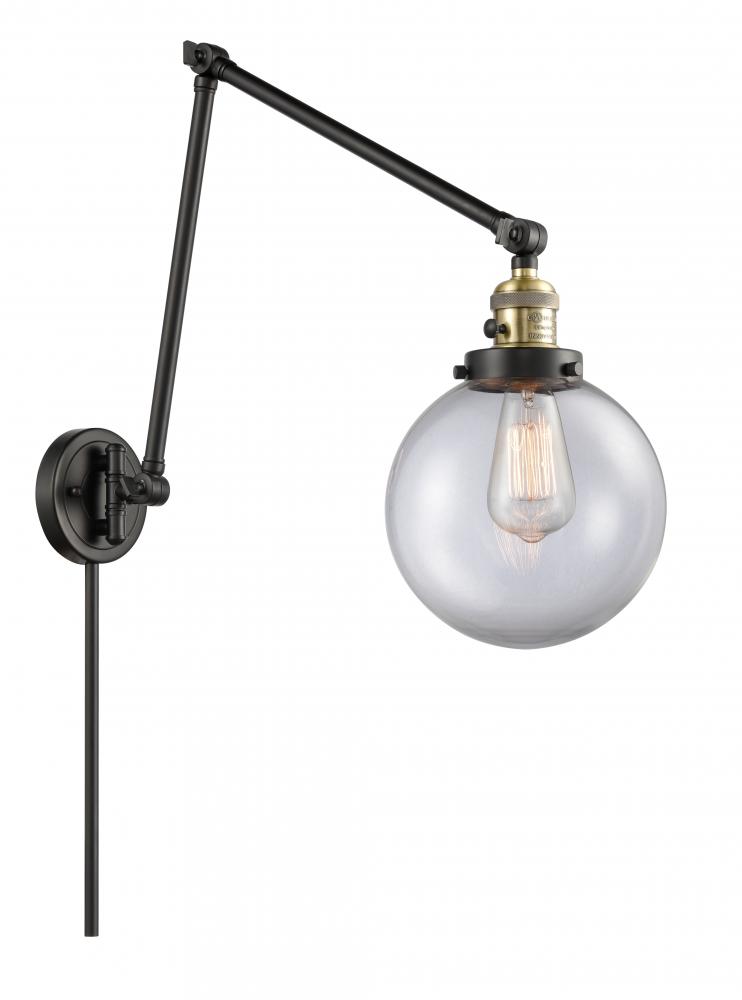 Beacon - 1 Light - 8 inch - Black Antique Brass -Adjustable Swing Arm