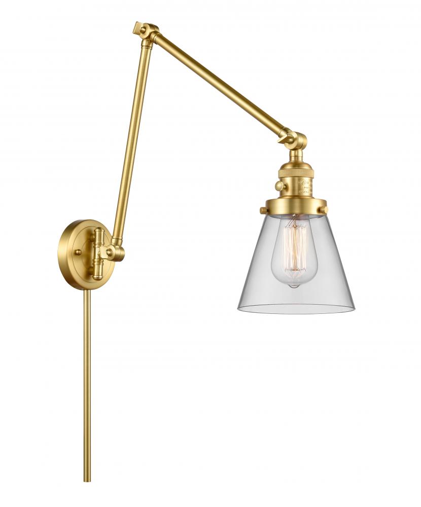 Cone - 1 Light - 8 inch - Satin Gold -Adjustable Swing Arm