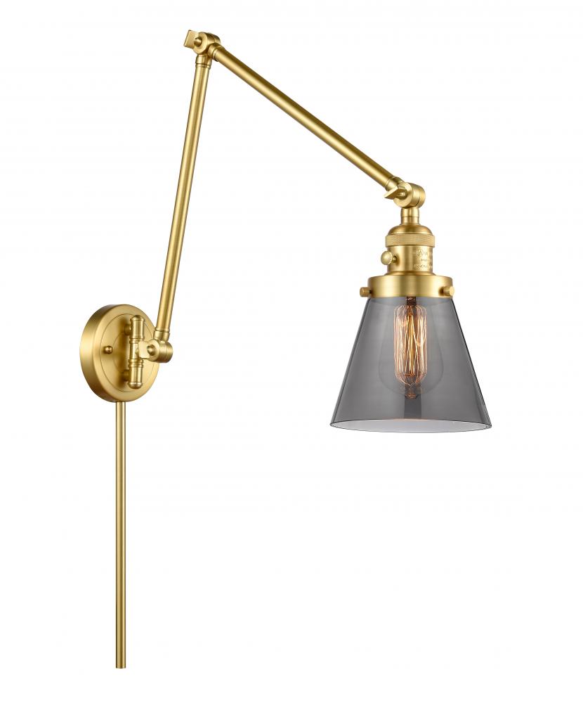 Cone - 1 Light - 8 inch - Satin Gold -Adjustable Swing Arm